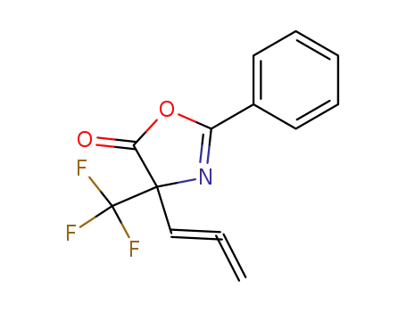 Molecular Structure of 114490-77-6 (5(4H)-Oxazolone, 2-phenyl-4-(1,2-propadienyl)-4-(trifluoromethyl)-)