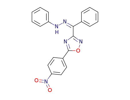 Molecular Structure of 90732-94-8 (Methanone, [5-(4-nitrophenyl)-1,2,4-oxadiazol-3-yl]phenyl-,
phenylhydrazone, (Z)-)