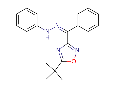 Molecular Structure of 90653-61-5 (Methanone, [5-(1,1-dimethylethyl)-1,2,4-oxadiazol-3-yl]phenyl-,
phenylhydrazone, (Z)-)