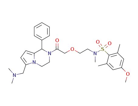 N-(2-(2-(6-((dimethylamino)methyl)-1-phenyl-3,4-dihydropyrrolo[1,2-a]pyrazin-2(1H)-yl)-2-oxoethoxy)ethyl)-4-methoxy-N,2,6-trimethylbenzenesulfonamide