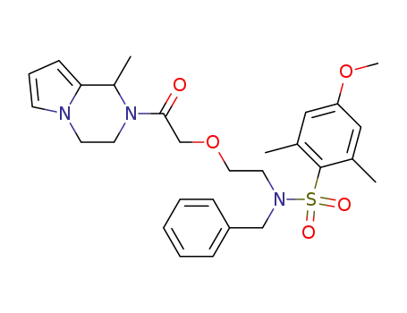 N-benzyl-4-methoxy-2,6-dimethyl-N-(2-(2-(1-methyl-3,4-dihydropyrrolo[1,2-a]pyrazin-2(1H)-yl)-2-oxoethoxy)ethyl)benzenesulfonamide