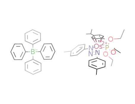 Molecular Structure of 1247000-22-1 ([Os(η2-1,3-di-p-tolyltriazenide)(η6-p-cymene)(P(OEt)3)](tetraphenylborate))
