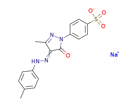 Molecular Structure of 84875-69-4 (Sodium; 4-[3-methyl-5-oxo-4-(p-tolyl-hydrazono)-4,5-dihydro-pyrazol-1-yl]-benzenesulfonate)