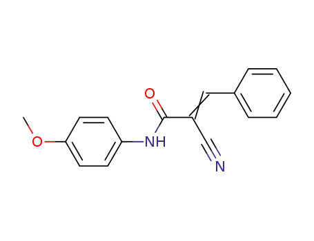 Molecular Structure of 16552-10-6 (2-Propenamide, 2-cyano-N-(4-methoxyphenyl)-3-phenyl-)