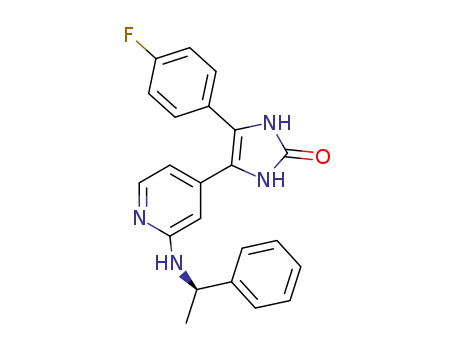 (R)-4-(4-fluorophenyl)-5-[2-(1-phenylethylamino)pyridin-4-yl]-1,3-dihydroimidazol-2-one