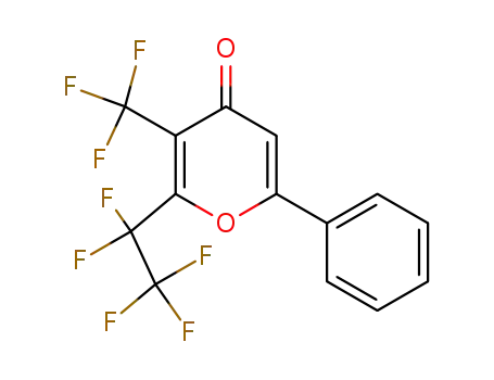 Molecular Structure of 75732-88-6 (2-Pentafluoroethyl-6-phenyl-3-trifluoromethyl-pyran-4-one)