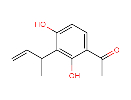 Molecular Structure of 79557-73-6 (Ethanone, 1-[2,4-dihydroxy-3-(1-methyl-2-propenyl)phenyl]-)