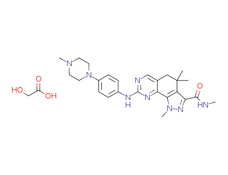 8-[4-(4-methyl-piperazin-1-yl)-phenylamino]-1,4,4-trimethyl-4,5-dihydro-1H-pyrazolo[4,3-h]quinazoline-3-carboxylic acid methylamide glycolate