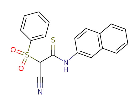 2-Benzenesulfonyl-2-cyano-N-naphthalen-2-yl-thioacetamide