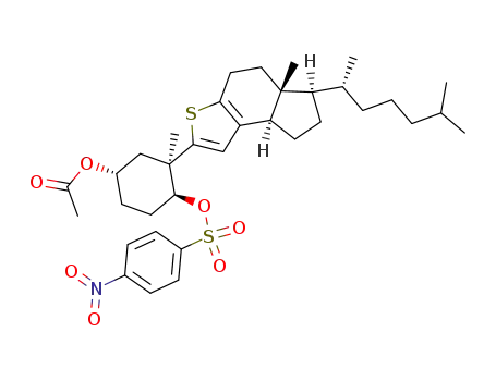 Acetic acid (1S,3R,4S)-3-[(5aR,6R,8aR)-6-((R)-1,5-dimethyl-hexyl)-5a-methyl-5,5a,6,7,8,8a-hexahydro-4H-indeno[5,4-b]thiophen-2-yl]-3-methyl-4-(4-nitro-benzenesulfonyloxy)-cyclohexyl ester