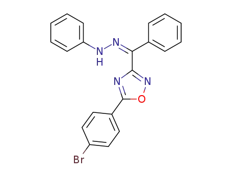 Molecular Structure of 90732-89-1 (Methanone, [5-(4-bromophenyl)-1,2,4-oxadiazol-3-yl]phenyl-,
phenylhydrazone, (Z)-)