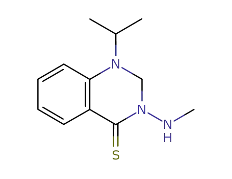 Molecular Structure of 90070-33-0 (4(1H)-Quinazolinethione,
2,3-dihydro-3-(methylamino)-1-(1-methylethyl)-)