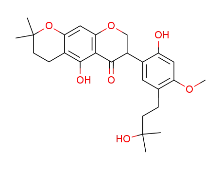 5-Hydroxy-3-[2-hydroxy-5-(3-hydroxy-3-methyl-butyl)-4-methoxy-phenyl]-8,8-dimethyl-2,3,7,8-tetrahydro-6H-pyrano[3,2-g]chromen-4-one
