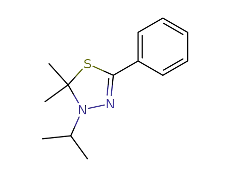 Molecular Structure of 90057-72-0 (1,3,4-Thiadiazole, 2,3-dihydro-2,2-dimethyl-3-(1-methylethyl)-5-phenyl-)