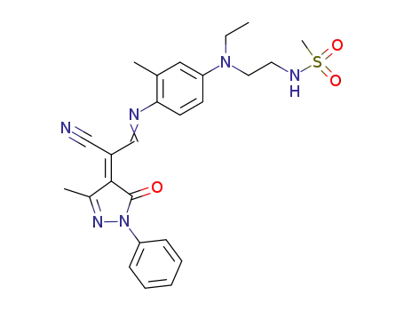 N-[2-({4-[2-Cyano-2-[3-methyl-5-oxo-1-phenyl-1,5-dihydro-pyrazol-(4E)-ylidene]-eth-(E)-ylideneamino]-3-methyl-phenyl}-ethyl-amino)-ethyl]-methanesulfonamide