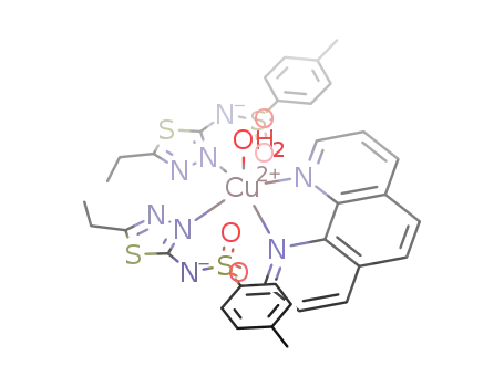 [Cu(N-(5-ethyl-1,3,4-thiadiazol-2-yl)-toluenesulfonamide)2(1,10-phenanthroline)(H<sub>2</sub>O)]