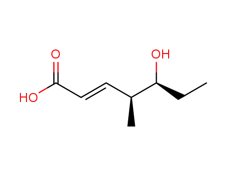 Molecular Structure of 138223-73-1 (2-Heptenoic acid,5-hydroxy-4-methyl-,(2E,- 4S,5S)- )