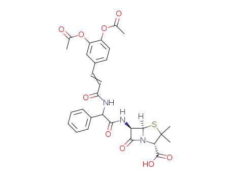 (2S,5R,6R)-6-{2-[(E)-3-(3,4-Diacetoxy-phenyl)-acryloylamino]-2-phenyl-acetylamino}-3,3-dimethyl-7-oxo-4-thia-1-aza-bicyclo[3.2.0]heptane-2-carboxylic acid