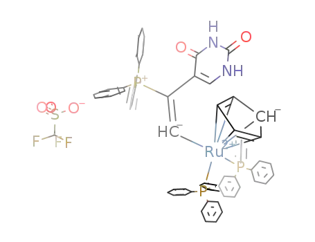 [(η5-cyclopentadienyl)Ru(triphenylphosphine)2(E-CHC(PPh3)(uracyl))]OTf