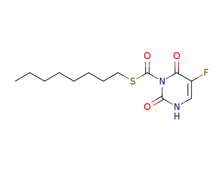 Molecular Structure of 90162-88-2 (1(2H)-Pyrimidinecarbothioic acid, 5-fluoro-3,6-dihydro-2,6-dioxo-,
S-octyl ester)