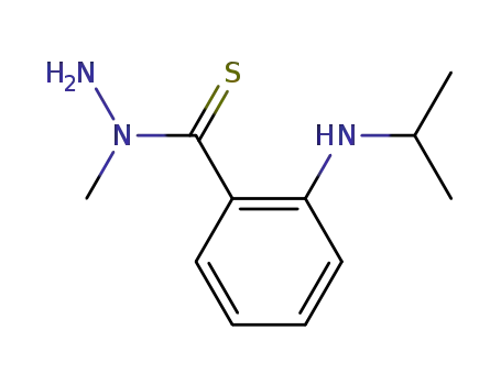 Molecular Structure of 90070-43-2 (Benzenecarbothioic acid, 2-[(1-methylethyl)amino]-, 1-methylhydrazide)