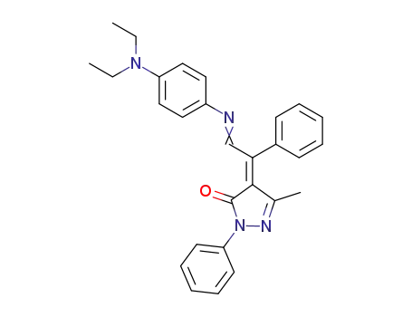 Molecular Structure of 111929-91-0 (3H-Pyrazol-3-one,
4-[2-[[4-(diethylamino)phenyl]imino]-1-phenylethylidene]-2,4-dihydro-5-
methyl-2-phenyl-)
