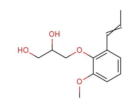Molecular Structure of 391-35-5 (3-{2-methoxy-6-[(1E)-prop-1-en-1-yl]phenoxy}propane-1,2-diol)