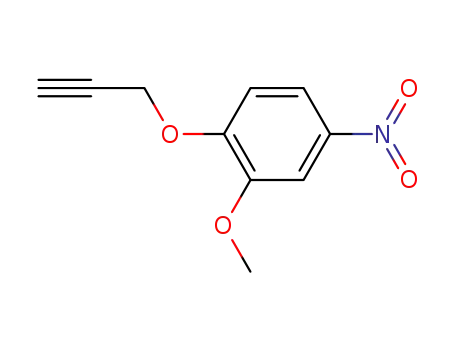 Molecular Structure of 63147-90-0 (Benzene, 2-methoxy-4-nitro-1-(2-propynyloxy)-)