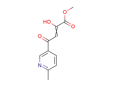 Molecular Structure of 1276115-80-0 (2-hydroxy-4-(6-methylpyridin-3-yl)-4-oxo-but-2-enoic acid methyl ester)