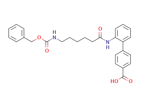 Molecular Structure of 16309-57-2 (2'-(6-Benzyloxycarbonylamino-hexanoylamino)-biphenyl-4-carboxylic acid)