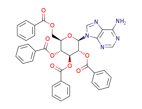 Molecular Structure of 1311109-81-5 (9-(2,3,4,6-tetra-O-benzoyl-β-D-glucopyranosyl)adenine)
