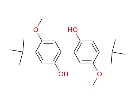 Molecular Structure of 1911-86-0 ([1,1'-Biphenyl]-2,2'-diol, 4,4'-bis(1,1-dimethylethyl)-5,5'-dimethoxy-)