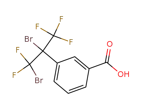 Molecular Structure of 61587-32-4 (Benzoic acid, 3-[1-bromo-1-(bromodifluoromethyl)-2,2,2-trifluoroethyl]-)