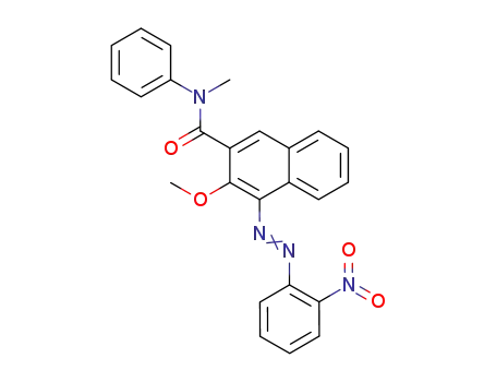 Molecular Structure of 83038-46-4 (2-Naphthalenecarboxamide,
3-methoxy-N-methyl-4-[(2-nitrophenyl)azo]-N-phenyl-)