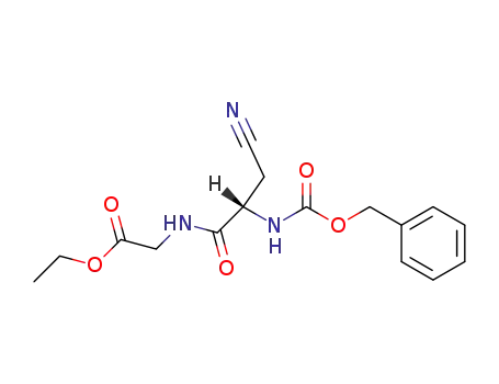 Molecular Structure of 62990-48-1 (Glycine, N-[3-cyano-N-[(phenylmethoxy)carbonyl]-L-alanyl]-, ethyl ester)