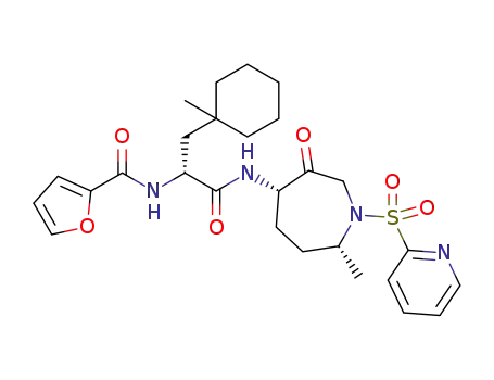 2-Furancarboxamide,
N-[(1R)-2-[[(4S,7R)-hexahydro-7-methyl-3-oxo-1-(2-pyridinylsulfonyl)-1
H-azepin-4-yl]amino]-1-[(1-methylcyclohexyl)methyl]-2-oxoethyl]-
