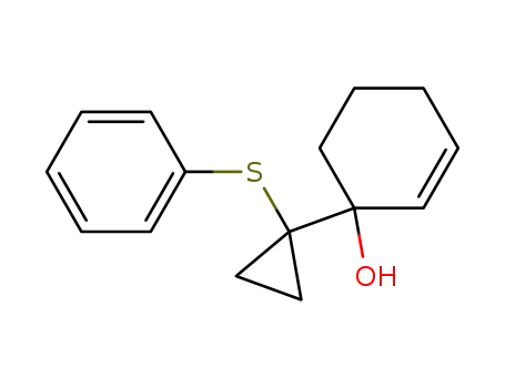 Molecular Structure of 41596-95-6 (2-Cyclohexen-1-ol, 1-[1-(phenylthio)cyclopropyl]-)