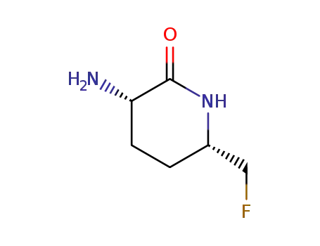 Molecular Structure of 183318-53-8 (2-Piperidinone,3-amino-6-(fluoromethyl)-,(3S-cis)-(9CI))