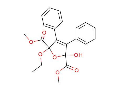 Molecular Structure of 62142-76-1 (2,5-Furandicarboxylic acid,
2-ethoxy-2,5-dihydro-5-hydroxy-3,4-diphenyl-, dimethyl ester)