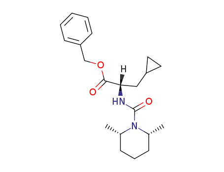 Molecular Structure of 177913-96-1 ((S)-3-Cyclopropyl-2-[((2S,6R)-2,6-dimethyl-piperidine-1-carbonyl)-amino]-propionic acid benzyl ester)