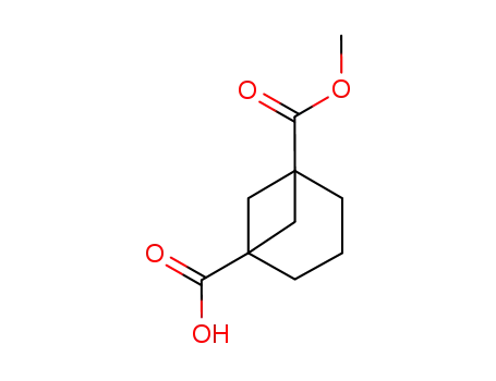 Molecular Structure of 110371-28-3 (Bicyclo[3.1.1]heptane-1,5-dicarboxylic acid, monomethyl ester)