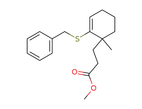 2-Cyclohexene-1-propanoic acid, 1-methyl-2-[(phenylmethyl)thio]-,
methyl ester