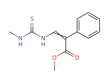 Molecular Structure of 33201-81-9 ((E)-3-(3-Methyl-thioureido)-2-phenyl-acrylic acid methyl ester)