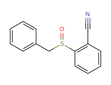 Molecular Structure of 63216-01-3 (Benzonitrile, 2-[(phenylmethyl)sulfinyl]-)