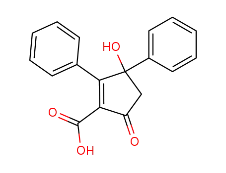 Molecular Structure of 62142-73-8 (1-Cyclopentene-1-carboxylic acid, 3-hydroxy-5-oxo-2,3-diphenyl-)