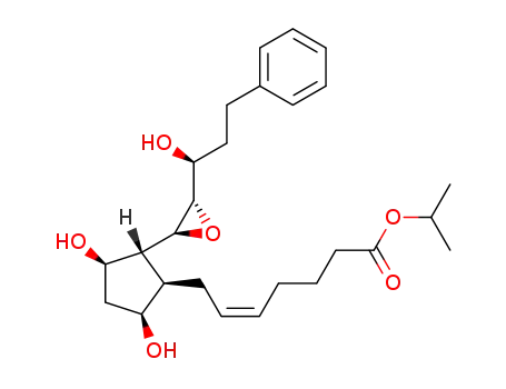 Molecular Structure of 177616-23-8 ((Z)-7-{(1R,2R,3R,5S)-3,5-Dihydroxy-2-[(2S,3S)-3-((S)-1-hydroxy-3-phenyl-propyl)-oxiranyl]-cyclopentyl}-hept-5-enoic acid isopropyl ester)