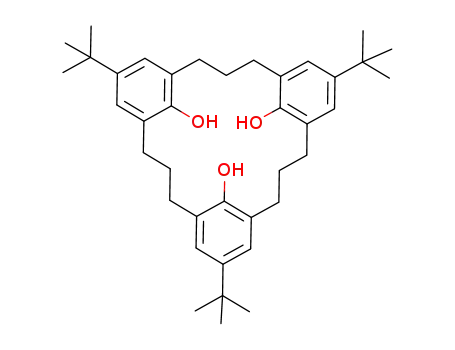 Molecular Structure of 170159-37-2 (6,15,24-tri-tert-butyl-9,18,27-trihydroxy<3.3.3>metacyclophane)