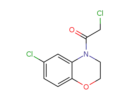Molecular Structure of 22178-91-2 (2H-1,4-Benzoxazine, 6-chloro-4-(chloroacetyl)-3,4-dihydro-)