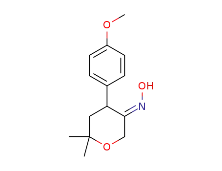4-(4-methoxyphenyl)-6,6-dimethyldihydro-2H-pyran-3(4H)-one oxime