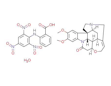 Molecular Structure of 1351279-35-0 (2,3-dimethoxy-10-oxostrychnidinium 2-(2,4,6-trinitroanilino)benzoate monohydrate)